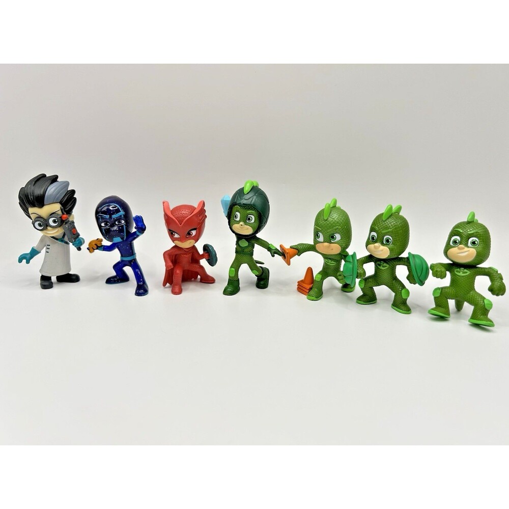 PJ Masks Figures Lot Of 7 Night Ninja Romeo Gecko Owlette Cake Topper